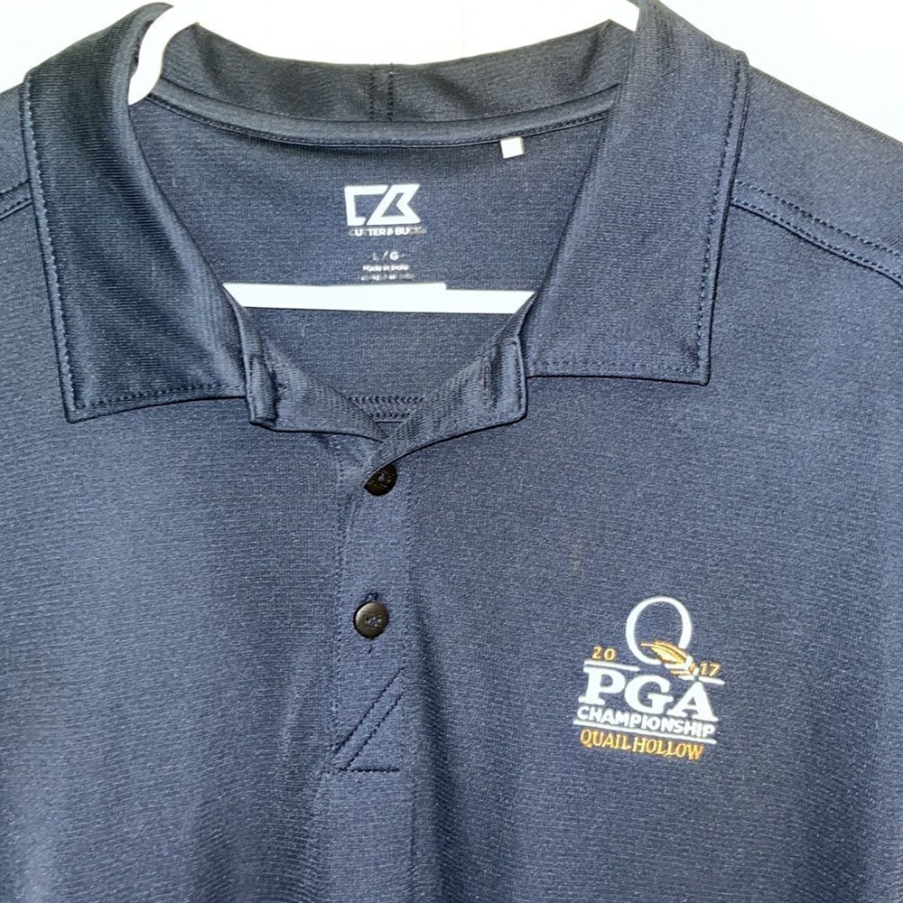2017 PGA Quail Hollow Charlotte NC Navy Blue Golf Polo Shirt CBDrytec Men’s L